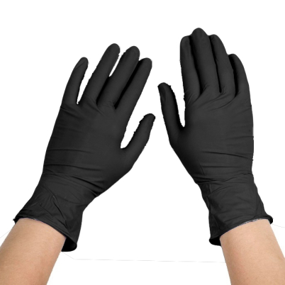 Rukavice latex černé "L" nepudrované, 100ks