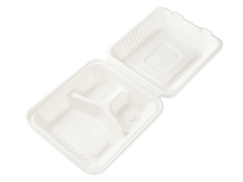 Menu box EKO cukrová třtina 3-dílný 220 x 200 x 77 mm, 50 ks