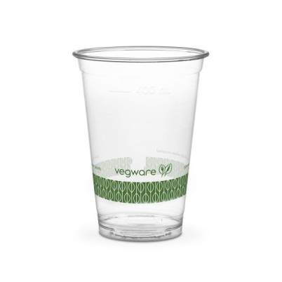 Průhledný PLA kelímek s logem, 400 ml, Ø 9,6 cm, 250 ks