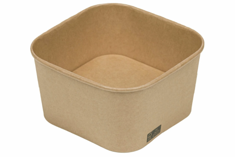 Papírová miska hranatá kraft 1410 ml 16,7 × 16,7 × 7,5 cm, 50 ks