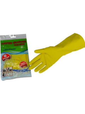 Rukavice DELUXE latexové, žluté, velikost M