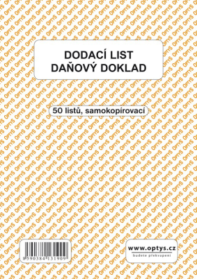 Dodací list A5, samopropisovací, 50 listů